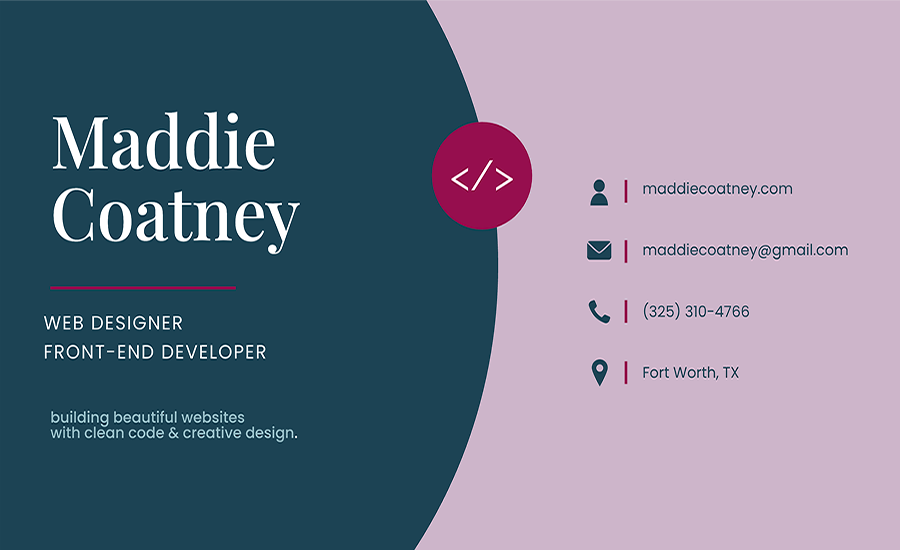 Business card front